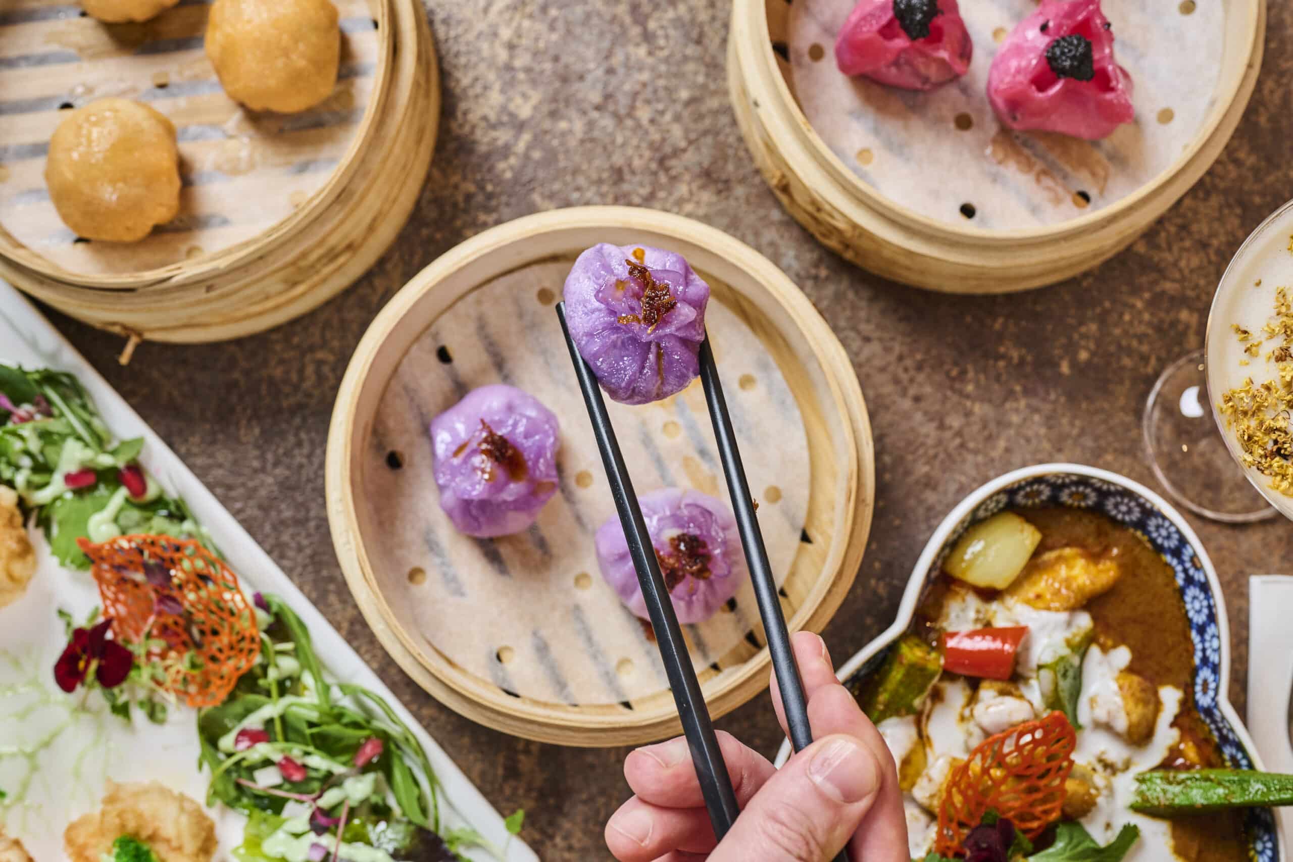 A dim sum selection at Peony Star Chinese restaurant, Acton